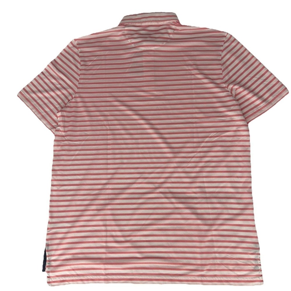 RLX Ralph Lauren Mens XL Golf Polo Shirt Pink White Striped Wicking Performance - Picture 6 of 12
